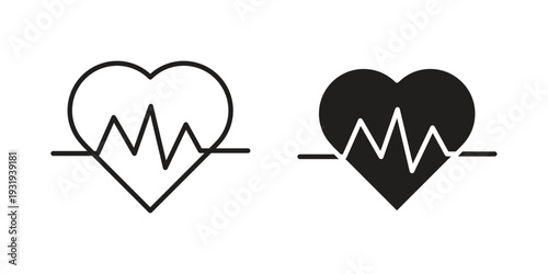 Heartbeat icon Symbol for App and Web UI Design Vectors