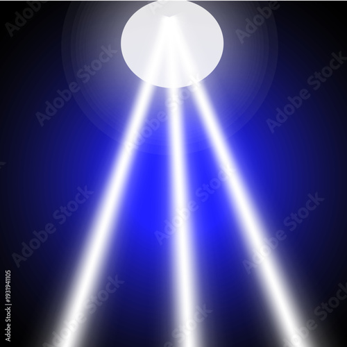 A futuristic light beam emanating from a glowing spherical source against a dark backdrop. isolated on transparent background, Vector