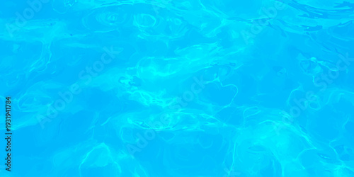 Blue swimming pool water ripples with bright sun reflections, abstract turquoise liquid texture