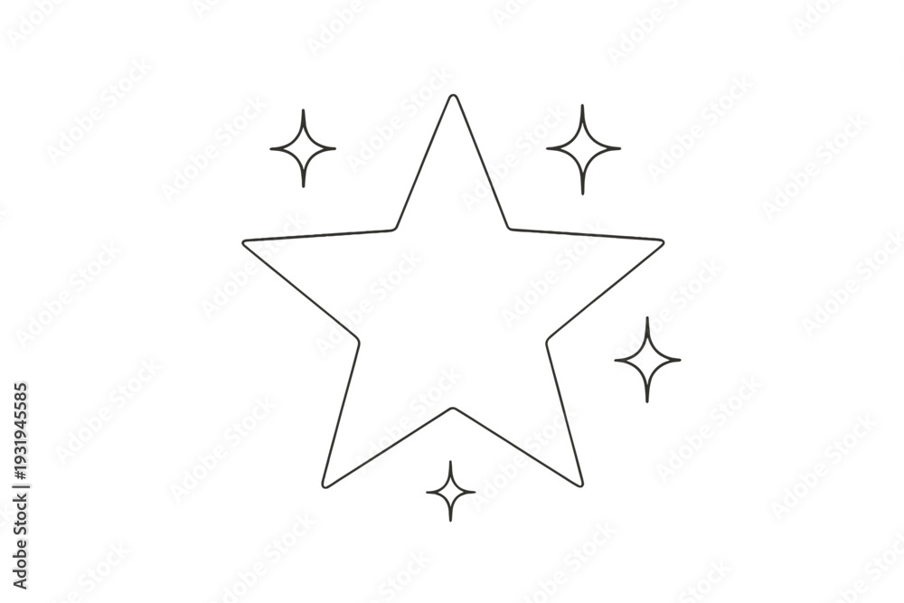 Obraz premium Outline of a star with sparkles creating a festive and whimsical feel for design or creative projects