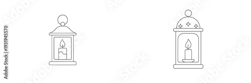 Two decorative lanterns with candles inside, showcasing intricate designs and warm illumination