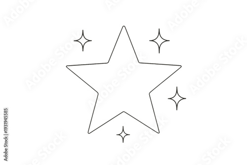 Outline of a star with sparkles creating a festive and whimsical feel for design or creative projects
