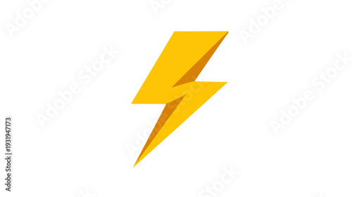 A vibrant, yellow lightning bolt icon with subtle shading, set against a clean white backdrop