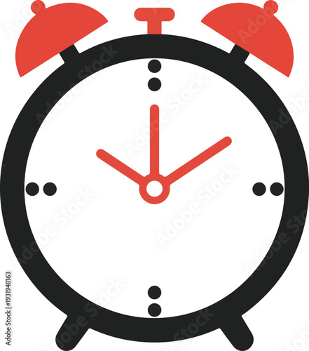 Black isolated set of icons of alarm clock and ringing alarm clock on white background.