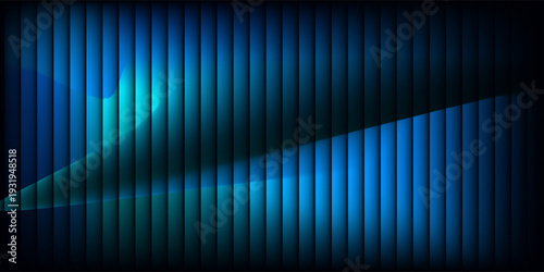 Dramatic abstract blue wave dark background vertical stripes electric glow