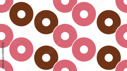 Colorful donuts on white background for food and dessert designs