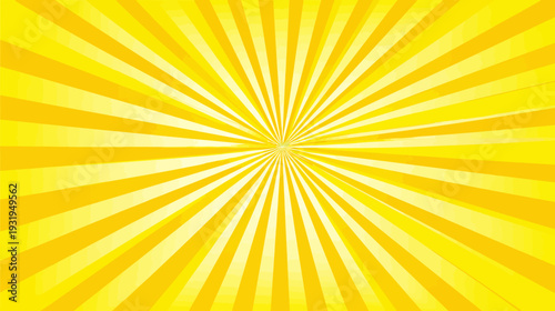 A vibrant burst of yellow rays emanating from a central focal point, radiating outward
