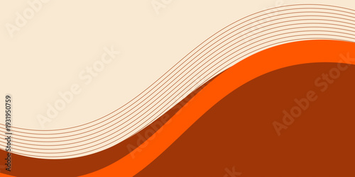 Bright wavy background with warm retro autumn colors. Cool hippie background. Retro psychedelic wavy design.