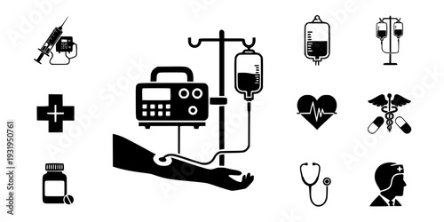 Medical Infusion Pump IV Drip Icon