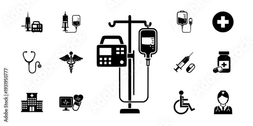 Medical Infusion Pump IV Drip Icon