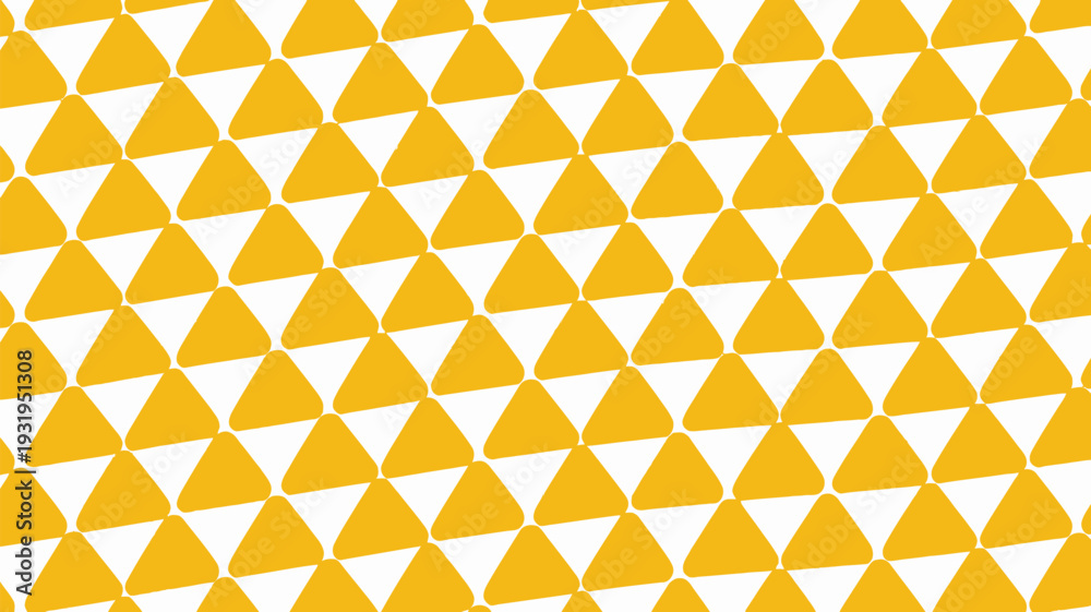 Fototapeta premium Vibrant yellow triangle pattern on white background for design projects