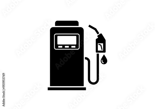 A simple but perfect silhouette of a gas pump icon black silhouette for fuel station and energy concept