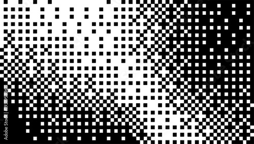 Bitmap abstract halftone texture shows a pixelated gradient with a dither effect. Retro Y2K game computer tech techno vibe, vintage cyberpunk grainy noise bit-pixel art feel, digital mood glitch.