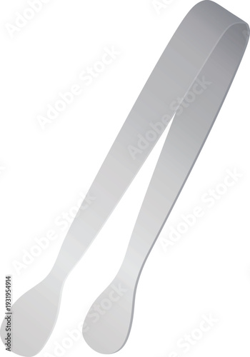 Grey grill tongs. vector illustration