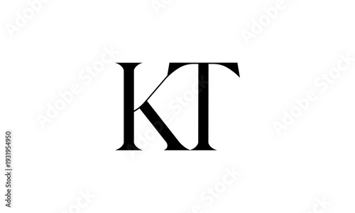 KT initial letters logo or KT monogram