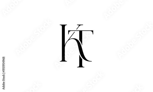 KT initial letters logo or KT monogram