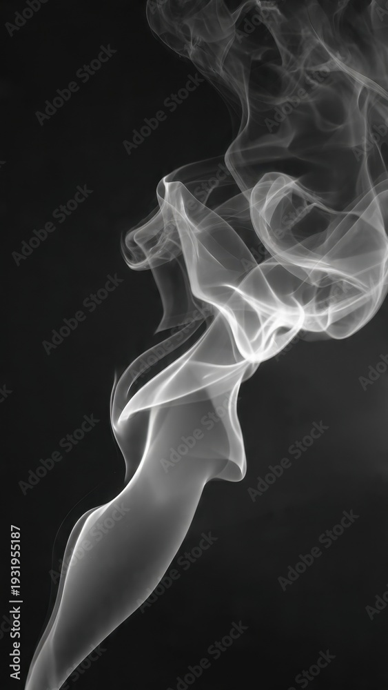 Obraz premium Dynamic White Smoke Formation against Dark Background