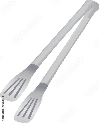 Grey grill tongs. vector illustration