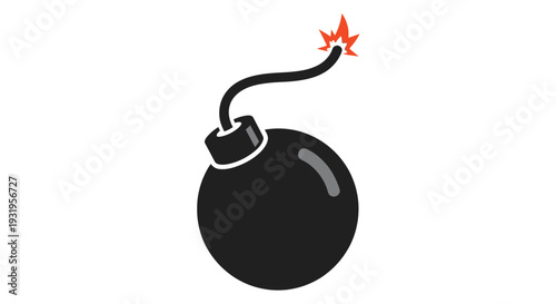 A cartoon illustration depicts a black bomb with a lit fuse suggesting danger