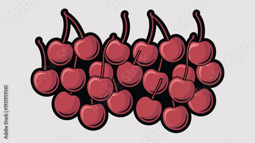 Vibrant red cherries clustered together in a bunch