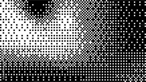 Abstract 8-bit halftone effects for vintage video art, featuring radial comic overlays and endless mosaic grids.Pixel bitmap gradient with Y2K game motifs, retro arcade dither textures. Vector art.