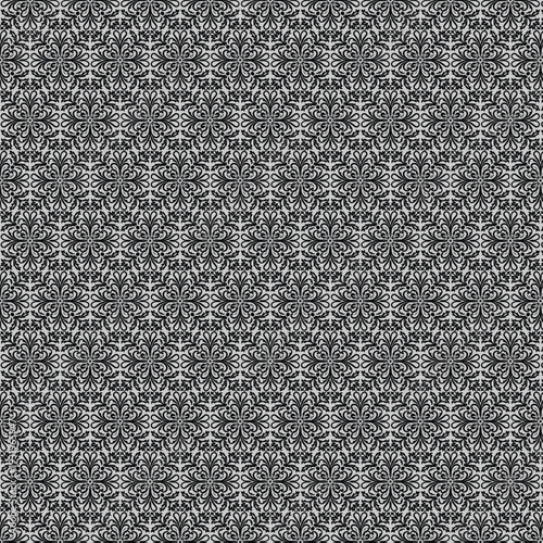 Seamless black and white floral pattern with intricate designs