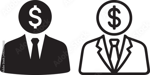 Premium money agent salesman icon with bold stroke.