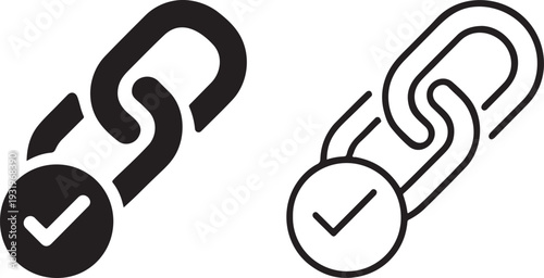 Premium backlink checker icon with bold editable stroke.