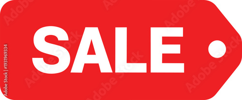 Red Sale Tag Icon Vector for Retail Promotion and Discount Offers