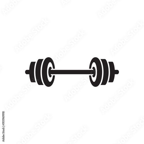 Barbell weightlifting symbol for fitness and strength training vector illustration