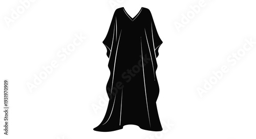 Black flowing robe design a stark and elegant fashion silhouette