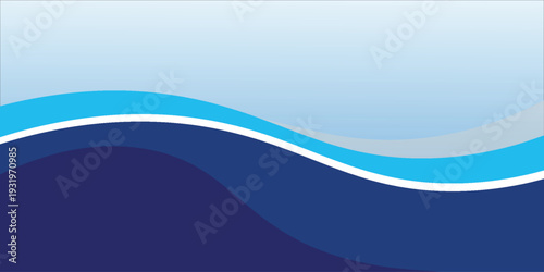 Abstract Blue Wave Background with Smooth Layered Curves