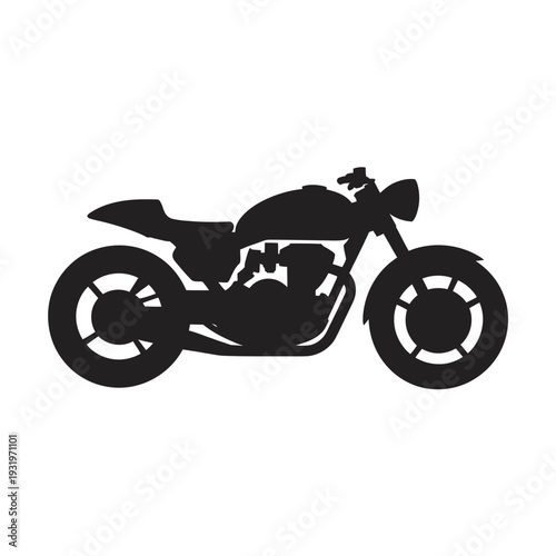 Classic cafe racer motorcycle silhouette, vintage style bike