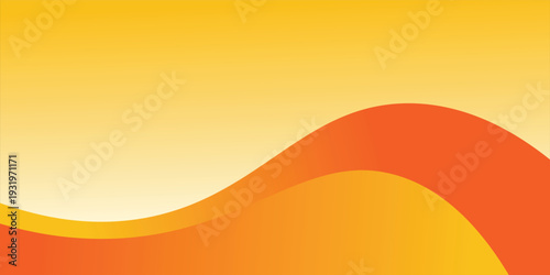 Abstract Orange Yellow Gradient Wave Background with Warm Sunset Curved Shapes Minimal Design