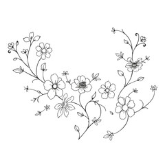 abstract floral background with butterflies