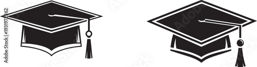 Graduation cap illustrations for academic achievements