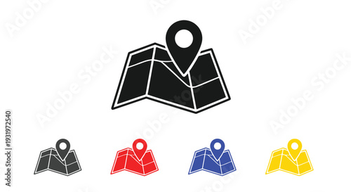 The map icon features folded paper with a location pin.
