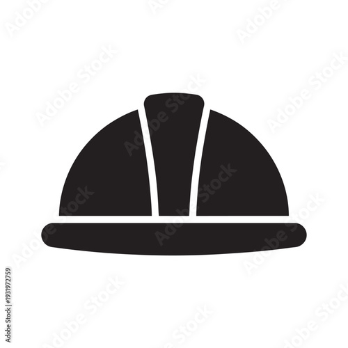 Hard hat or safety helmet vector silhouette, essential protective gear