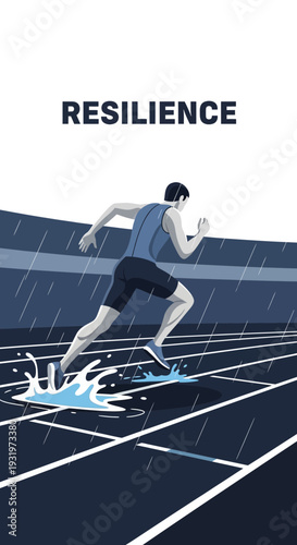 Depicting Endurance: A Runner's Resolute Spirit in a Challenging Athletic Arena