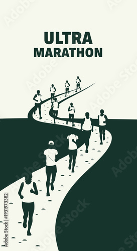Depicting Endurance: A Minimalist Illustration Of The Ultra Marathon Race And Its Participants
