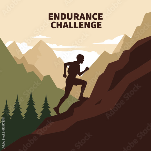 Depicting Human Endeavor: Endurance Challenge Against Rugged Mountainous Terrain, Striving