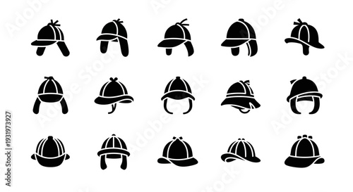 Collection of Firefighter Helmets Displayed in Grid Formation on Neutral Background from Direct Viewpoint