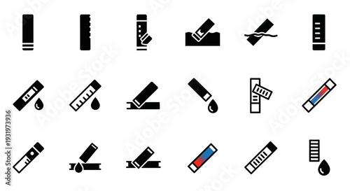Collection of lip balm icons in various orientations and styles on a clean background