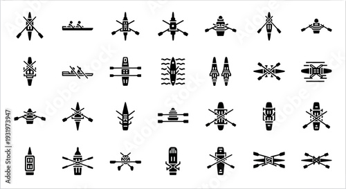 Collection of various insect silhouettes displayed in a grid pattern on a plain white background from a direct viewpoint