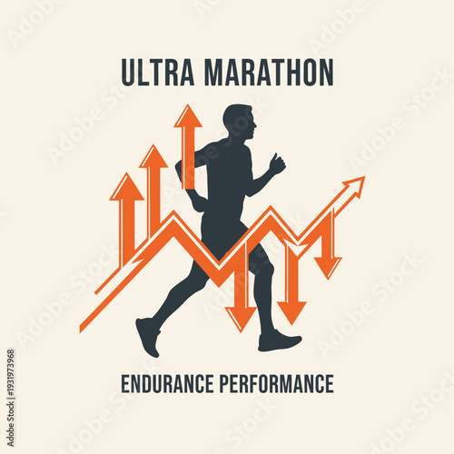 Depiction Of A Marathon Runner Displaying Endurance In Pursuit Of Success With Directional Arrows