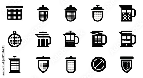 A collection of blender icons in various styles and designs on a clean background from a straightforward viewpoint