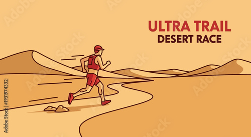 Desert Endurance Race: Illustrative Depiction of an Ultra Trail Running Event