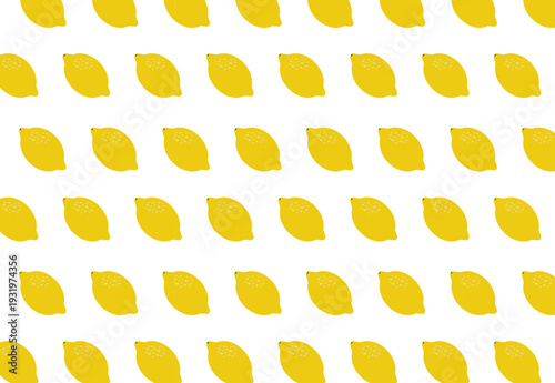 Seamless pattern with bright yellow lemons on a light background. Minimal flat fruit illustration in modern style. Perfect for textile, wrapping paper, wallpaper, packaging, and fresh summer design.