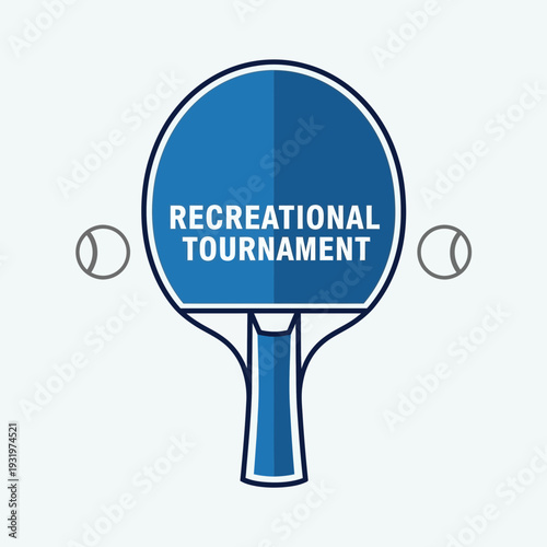 Distinctive Blue Ping Pong Tournament Emblem for Recreational Sporting Events