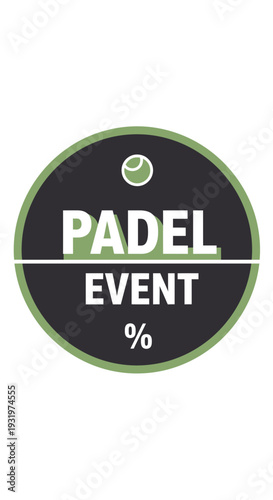 Distinctive Padel Event Emblem Showcasing Sportive Activity Design for Marketing Purposes